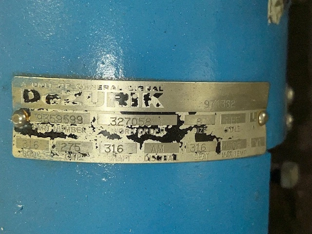 Dezurik 8″ Basis Weight Valve