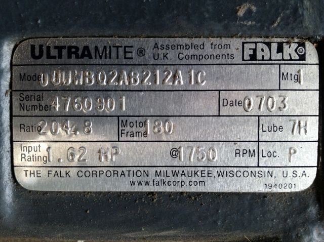 Falk UltraMite Gear Drive Model 0UUWQ2AB212A1C
