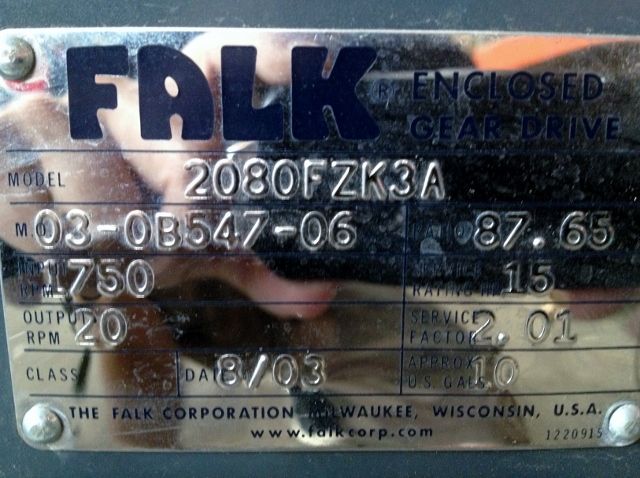 NEW Falk Enclosed Gear Drive Model 2080FZK3A