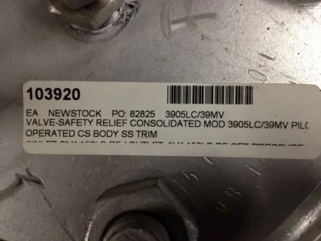 Consolidated Safety Relief Valve Model 3905LC/39MV size 4″