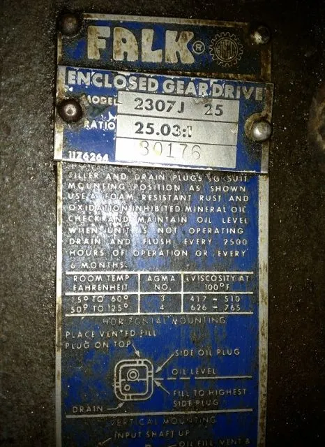 Falk Enclosed Gear Drive Model 2307J-25