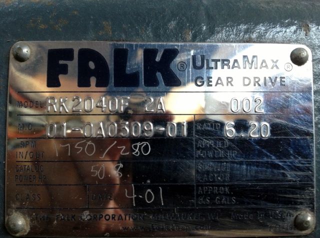 Falk Enclosed Gear Drive Model RK2040F2A
