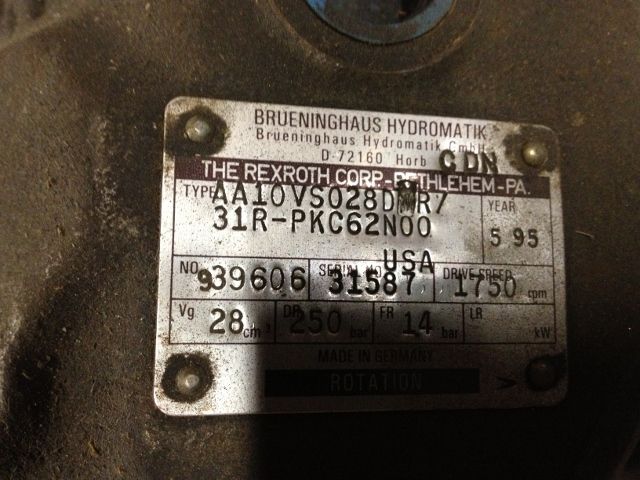 Rexroth Brueninghaus Hydromatik Pump Type AA10VS8DNR/31R-PKC62N00