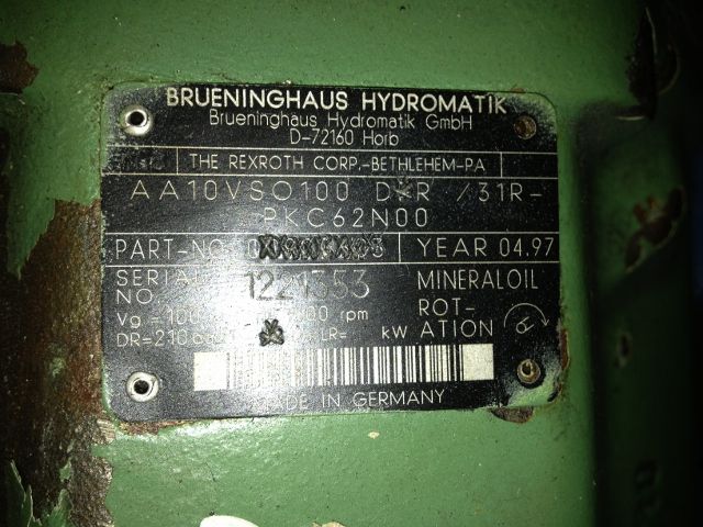 Brueninghaus Hydromatik Pump Type AA10VS0100 DR/31R-PKC62N00