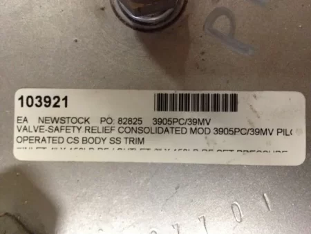Consolidated Safety Relief Valve Model 3905L/39MV Size 6″