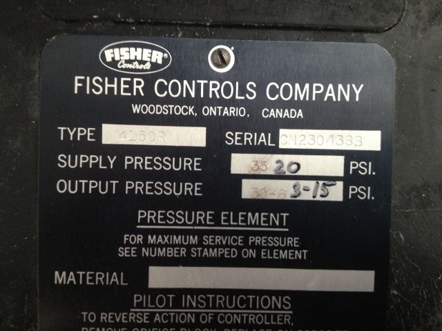 Fisher model 4150R Pressure Control