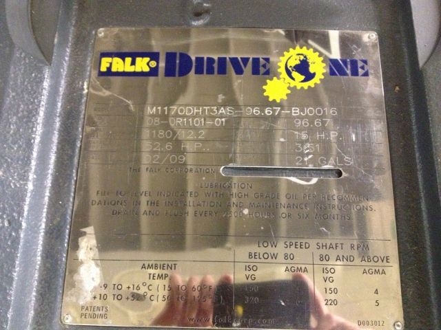 Falk Drive One Model M1170DHT3AS Gear Reducer