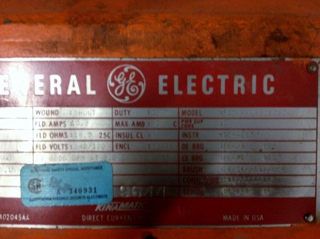 400 hp General Electric DC Motor