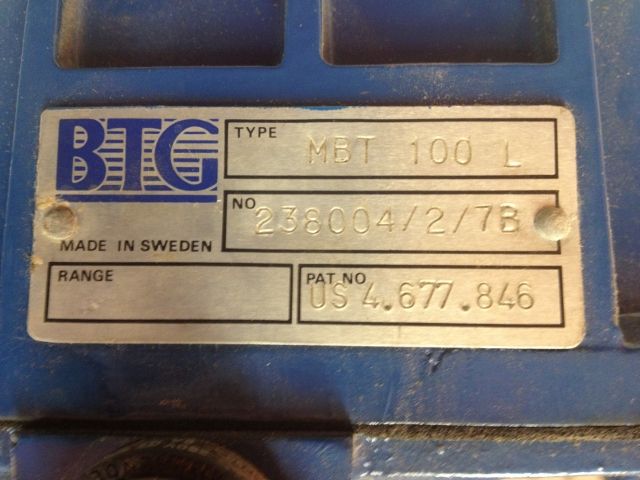 BTG Model MBT 100L Consistency Transmitter