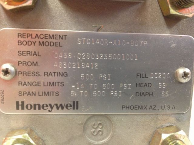 Honeywell  Model STG140R-A10-B07P Pressure Transmitter