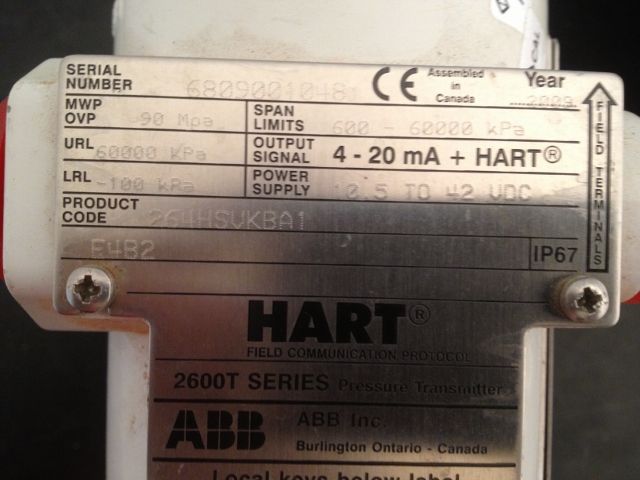 ABB Hart 2600T Series Pressure Transmitter
