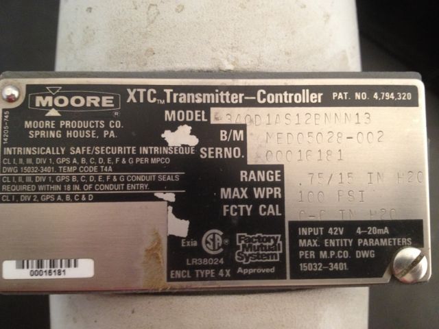 Moore 340D1AS12B5NN13 XTC Transmitter-Controller