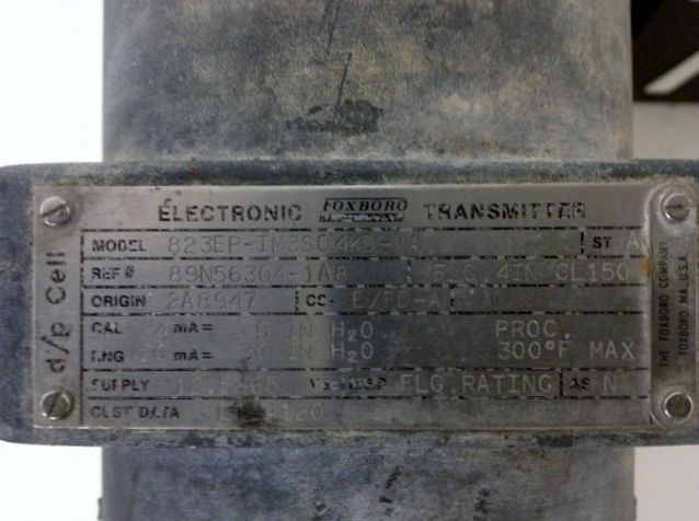 Foxboro Electronic Transmitter model 823EP-IM3SC4KD-MA