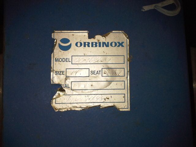 Orbinox 10″-150 knife gate valve, hand wheel operated
