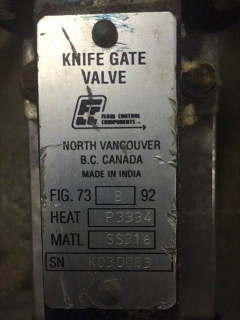 FCC 3″ Knife Gate Valve Hand Wheel Operated