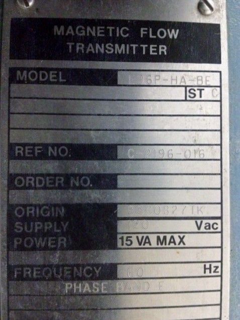 Foxboro Magnetic Flow Transmitter model E96P-HA-BE