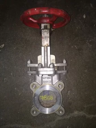 SMC Korea 3″-150 knife gate valve, hand wheel operated