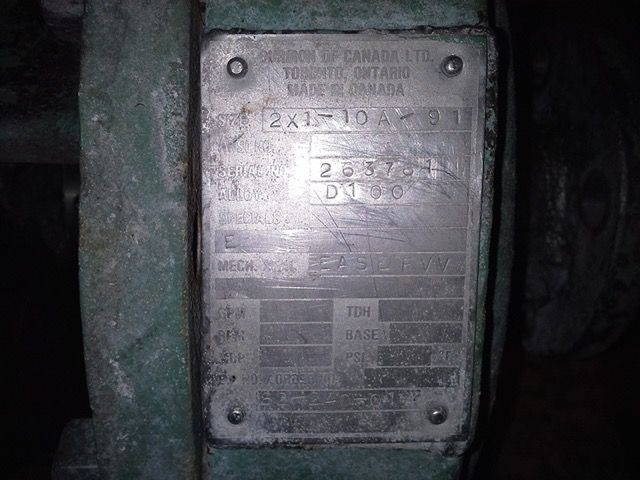 Durco pump size 2x1x10A/9.1, Alloy D100