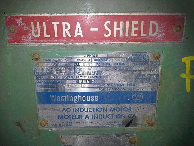 300 hp Westinghouse AC Induction Motor