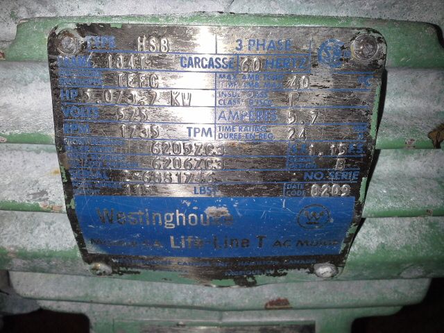 5 hp Westinghouse Life Line AC Motor, type HSB