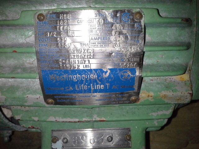 3 hp Westinghouse Life Line AC Motor, type HSB