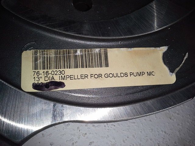 Impeller for Goulds pump model 3196, size 13″