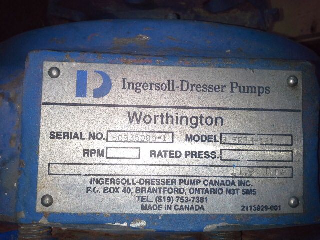 Worthington pump size 3FRBH-121