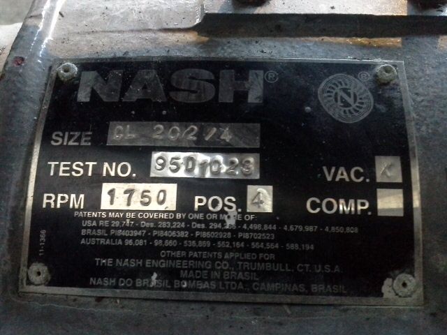 Nash Vacuum pump size  CL202/4