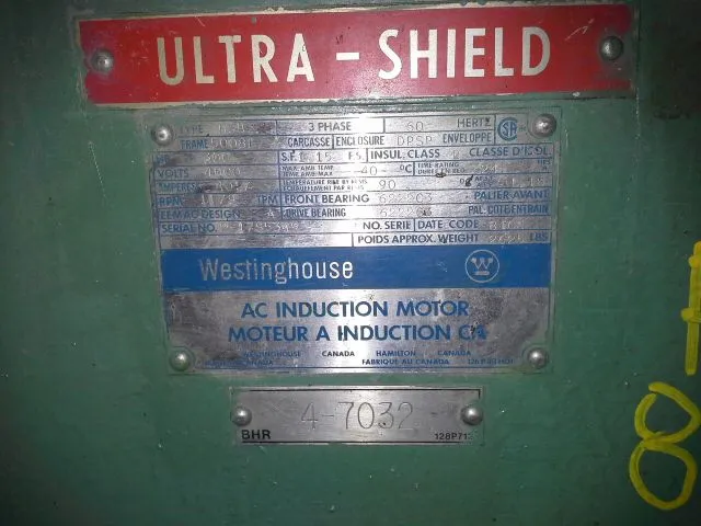 300 hp Westinghouse type HSB AC Induction Motor