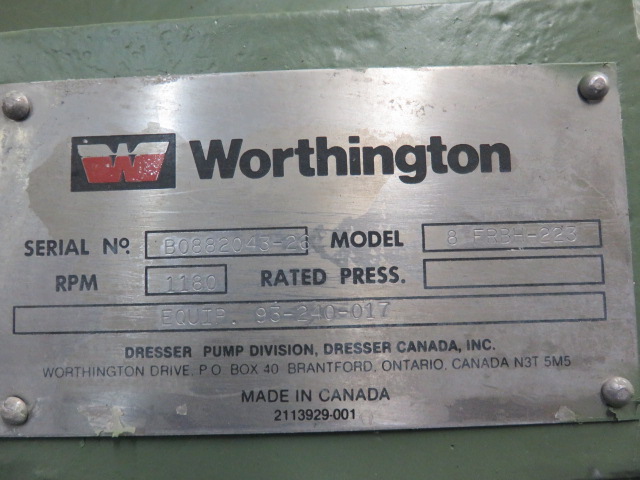 Worthington pump model 8FRBH-223