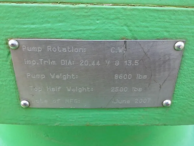 Sulzer pump type HSB size 14x14x23