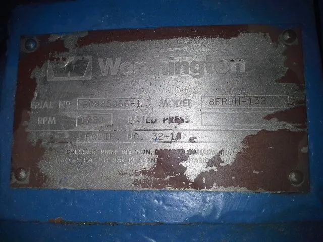 Worthington Pump Model 8FRBH-152
