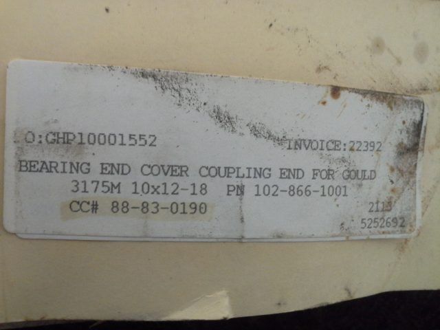 Bearing End Cover / Coupling End for Goulds 3175M
