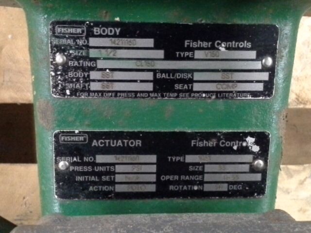 Fisher 1.5″ V150 V-Ball Control Valve