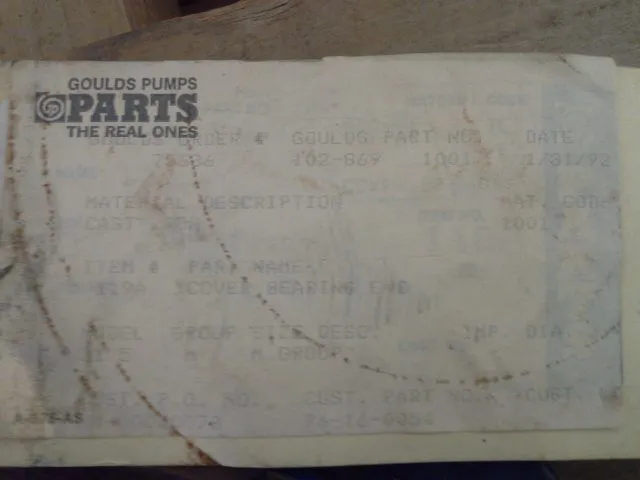 Bearing End Cover / Coupling End for Goulds 3175M