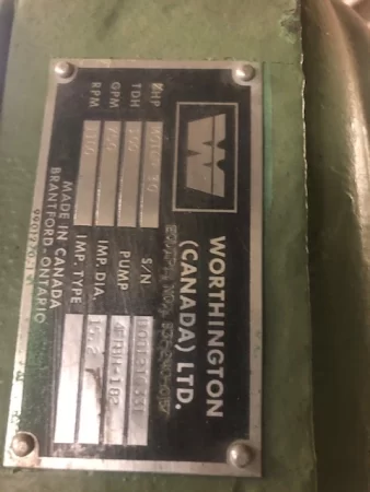 Worthington pump model 4FRBH-182