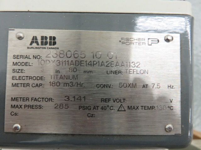 New ABB 3″ Flowmeter model 10DX3111ADE14P1A2EAA1132