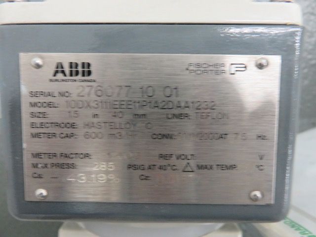New ABB 1-1/2″ Flowmeter model 10DX3111EE11P1A2DAA1232