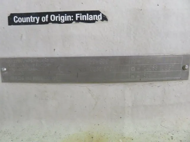 Ahlstrom / Sulzer model ZPP 52-600 Fan Pump