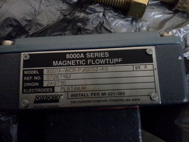 Foxboro Magnetic Flowtube 8000A Series, model 8001A-WCR-PJGCGZ-AG , Size 1″, New in Box