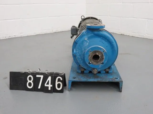 Peerless Pump model 8196 size 1×1.5×8 with base and motor