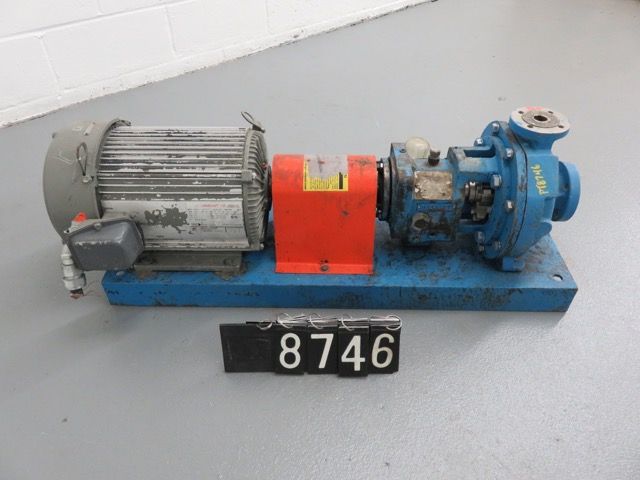 Peerless Pump model 8196 size 1×1.5×8 with base and motor