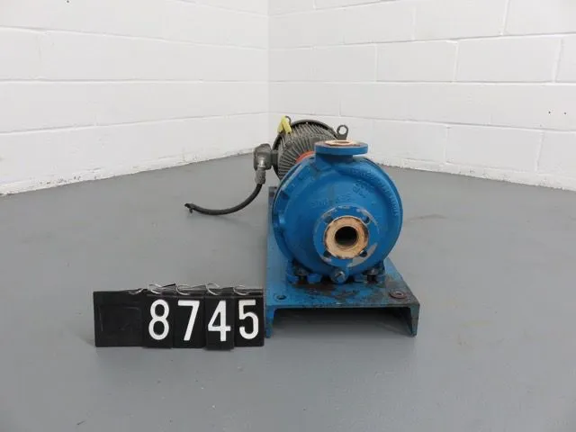Peerless Pump model 8196 size 1×1.5×8 with base and motor