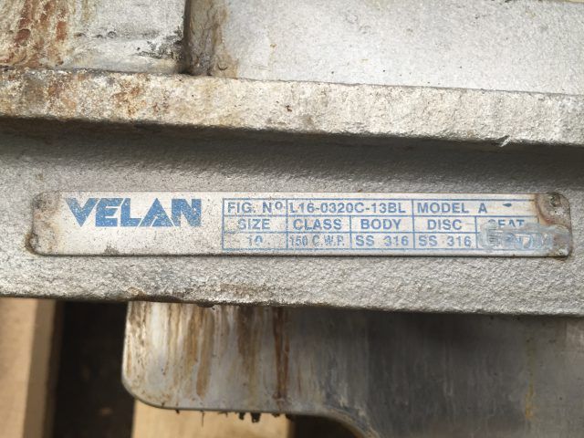Velan 10″-150 knife gate valve, hand wheel operated