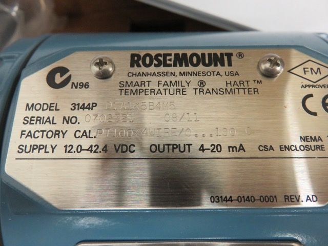 Rosemount model 3144PD1A1K5B4M5 Smart HART Temperature Transmitter, New in Box