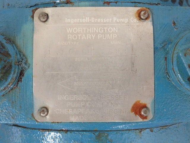Worthington Rotary Pump size 1.5 type GR CI