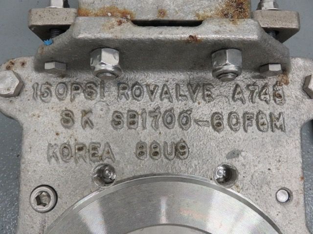 Rovalve  6″-150 knife gate valve, hand wheel operated , New