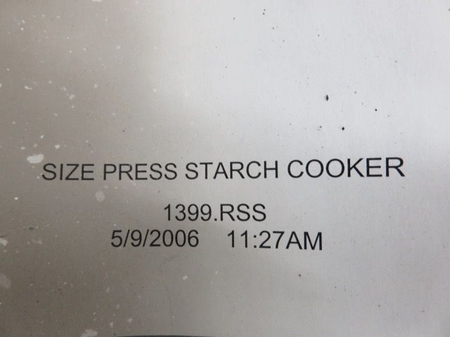 Size Press Starch Cooker Control Box