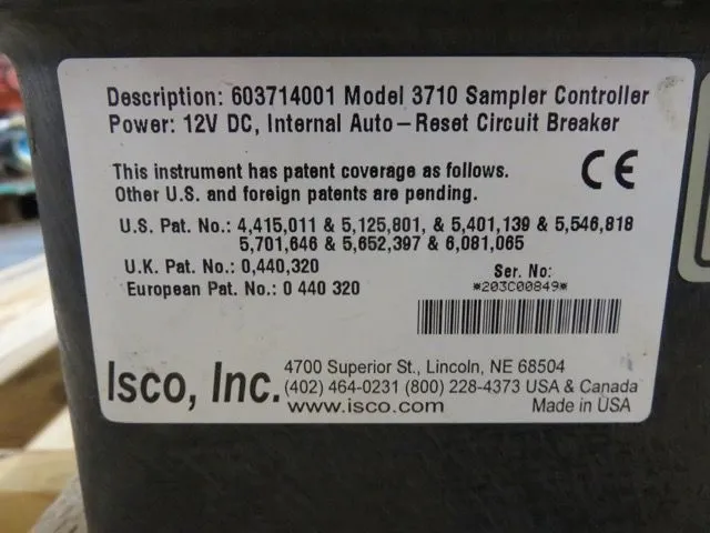 Isco 603714001 Model 3710 Sampler Controller