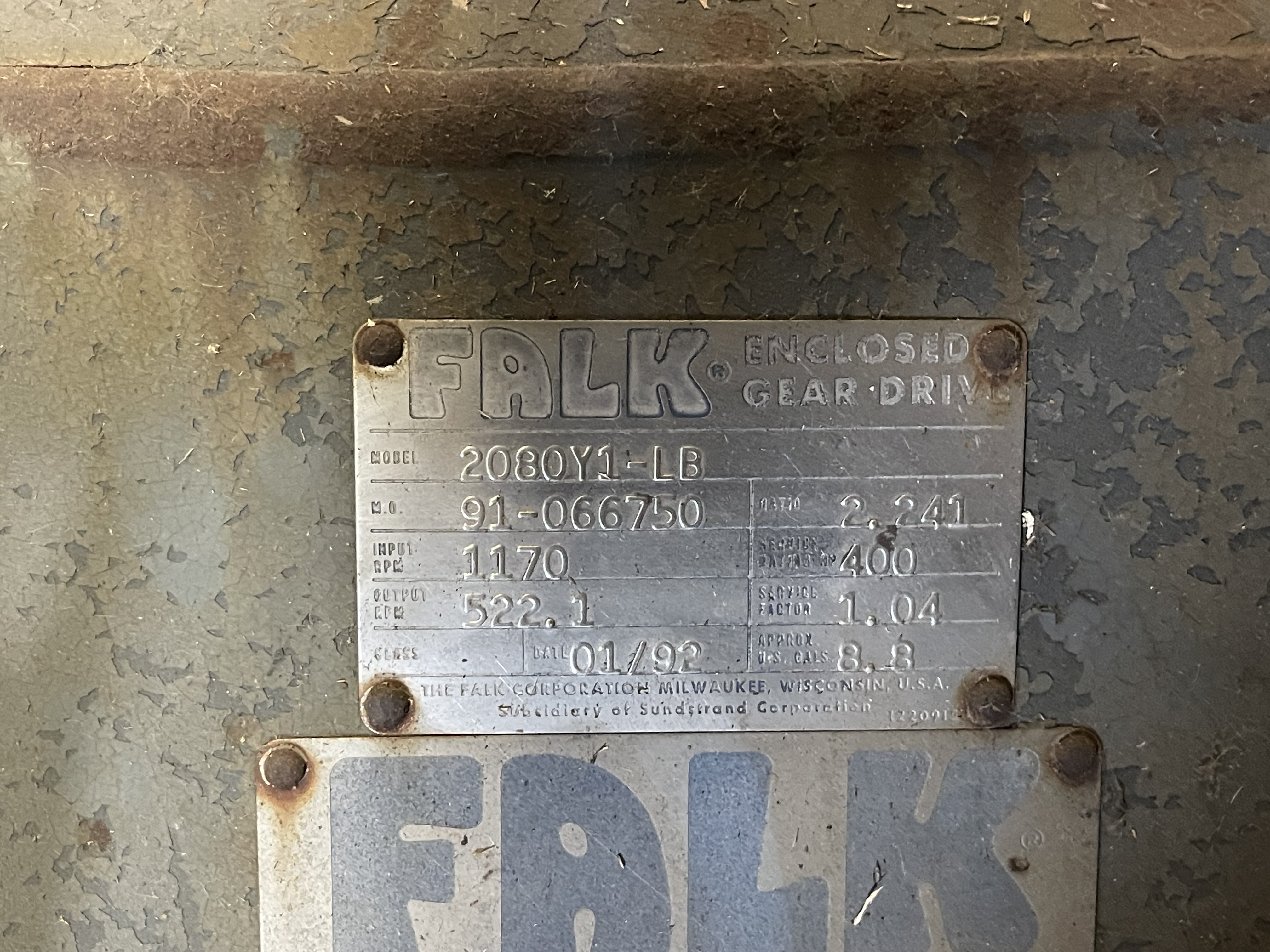 Falk Enclosed Gear Drive Model 2080Y1-LB